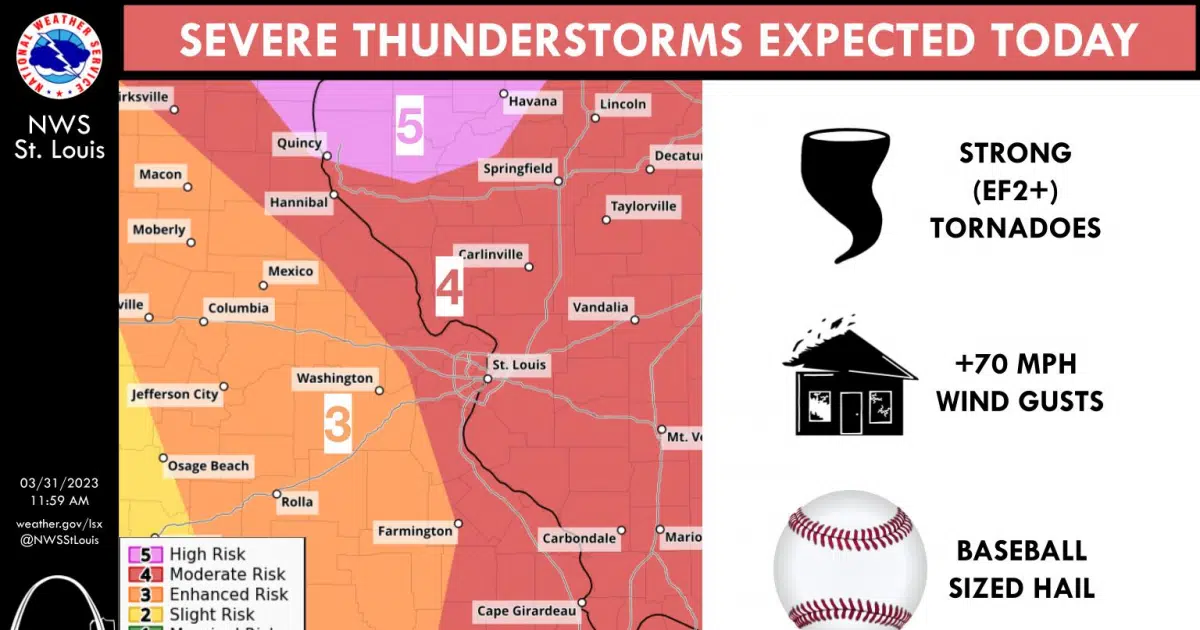 UpdateSevere Weather on Track for later today for the area Vandalia