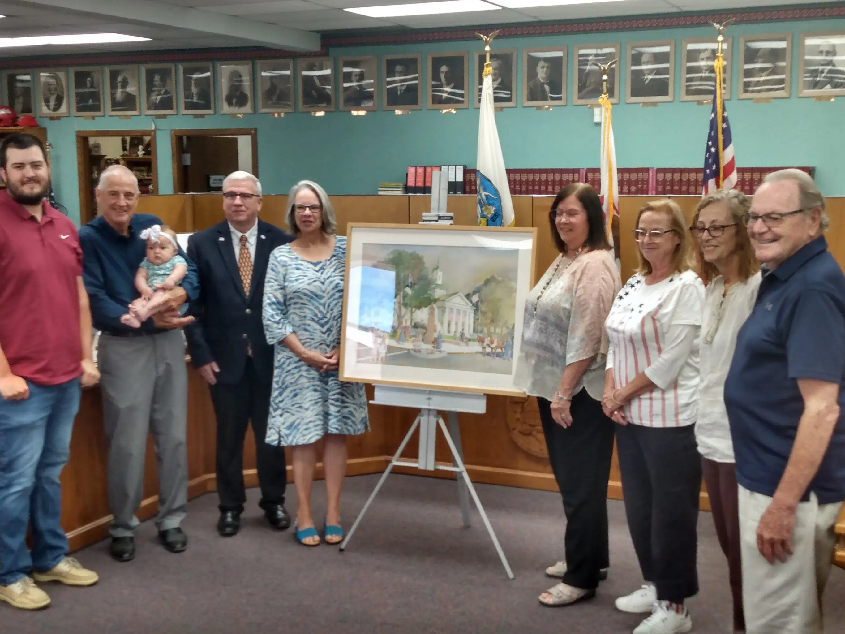 Painting by Artist Laureate now at Vandalia City Hall, Mayor discusses Vandalia as a tourist destination