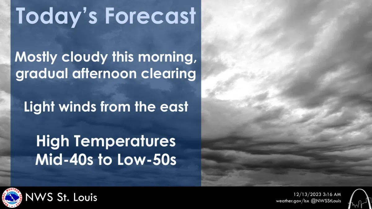 Gradually Clearing Skies With Mild Temps Today | Vandalia Radio