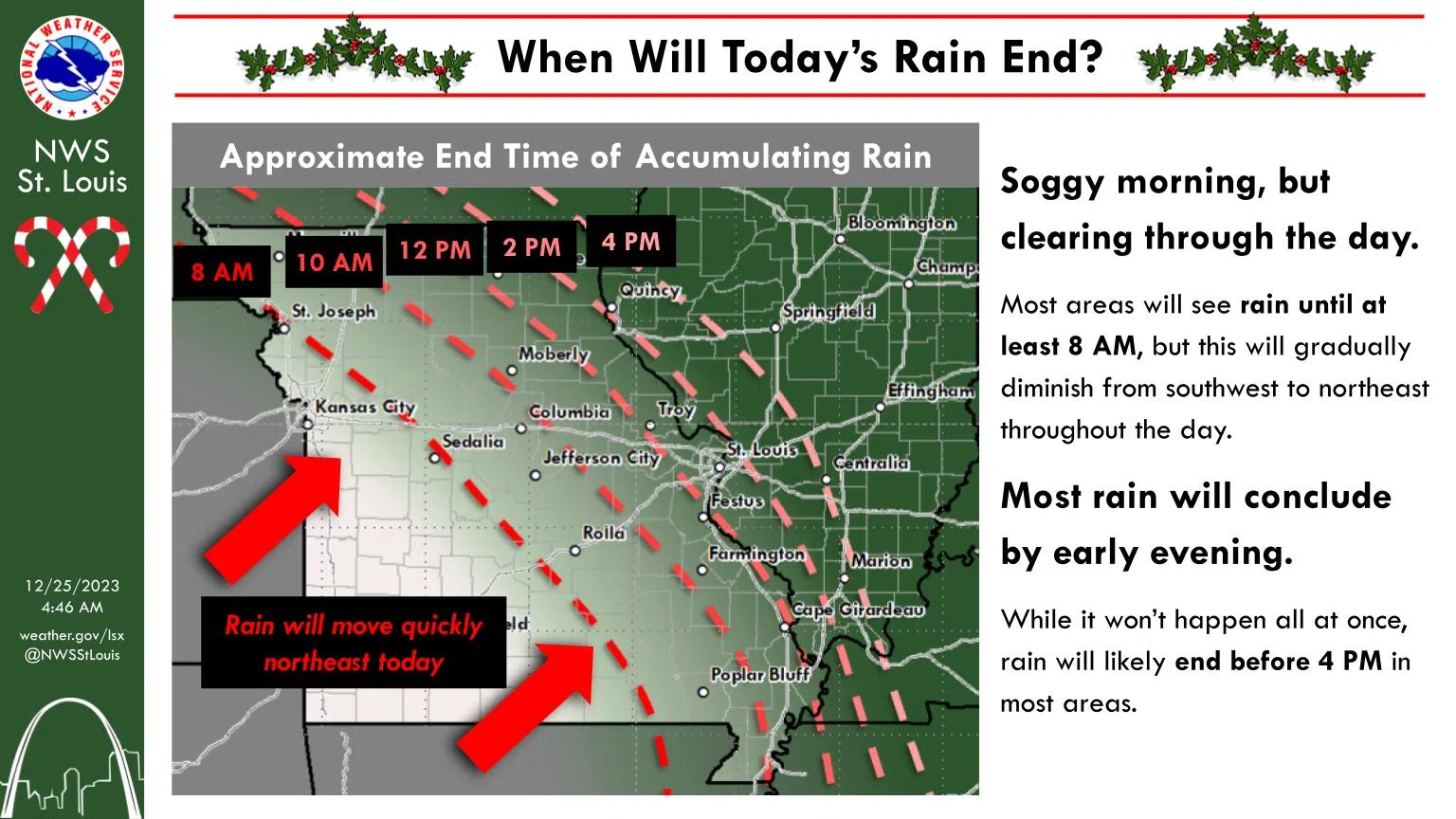 Rainy Christmas Day, could see rain/snow mix on Tuesday Night/Wednesday