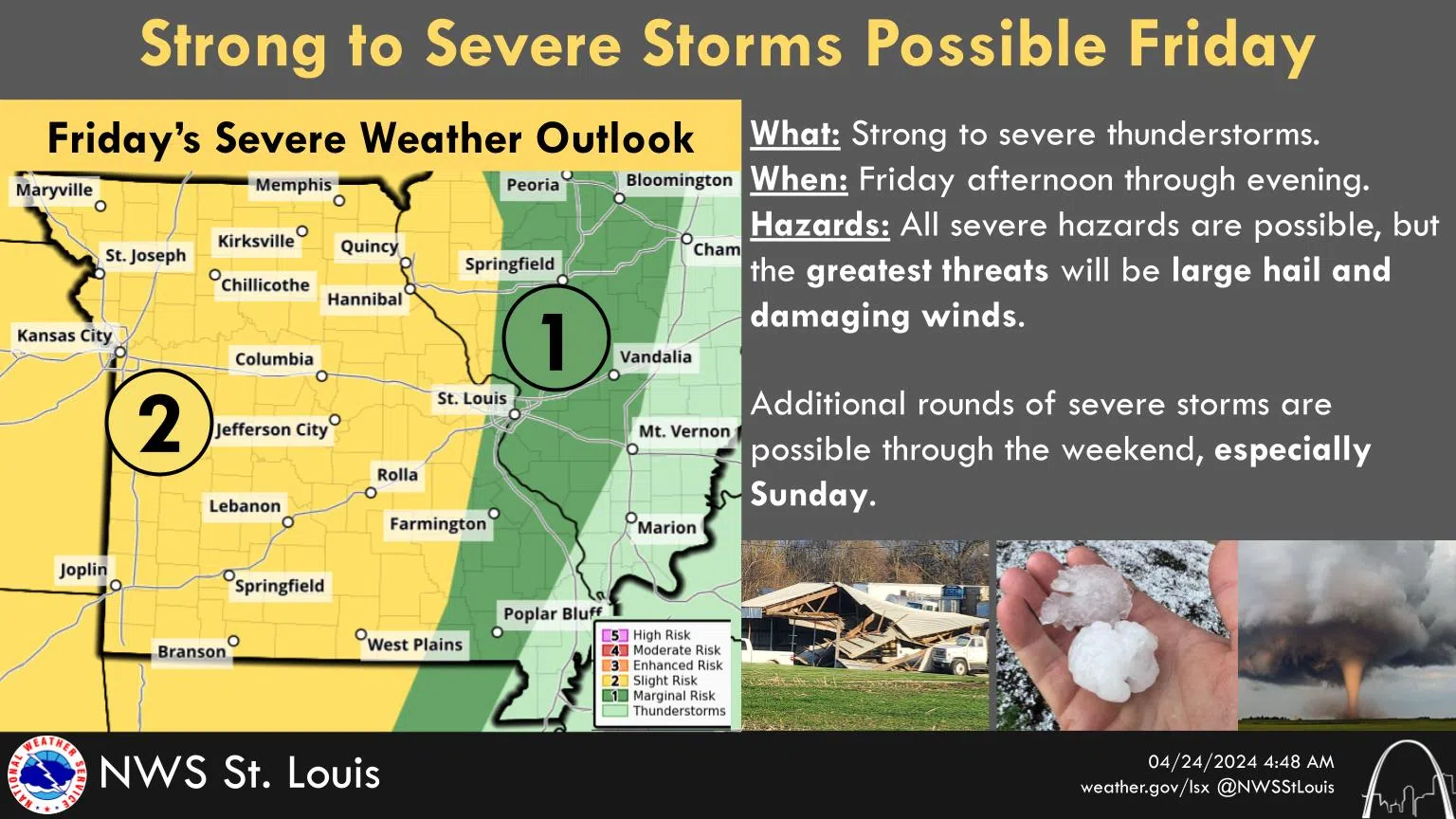 Severe Storms possible on Friday & Sunday