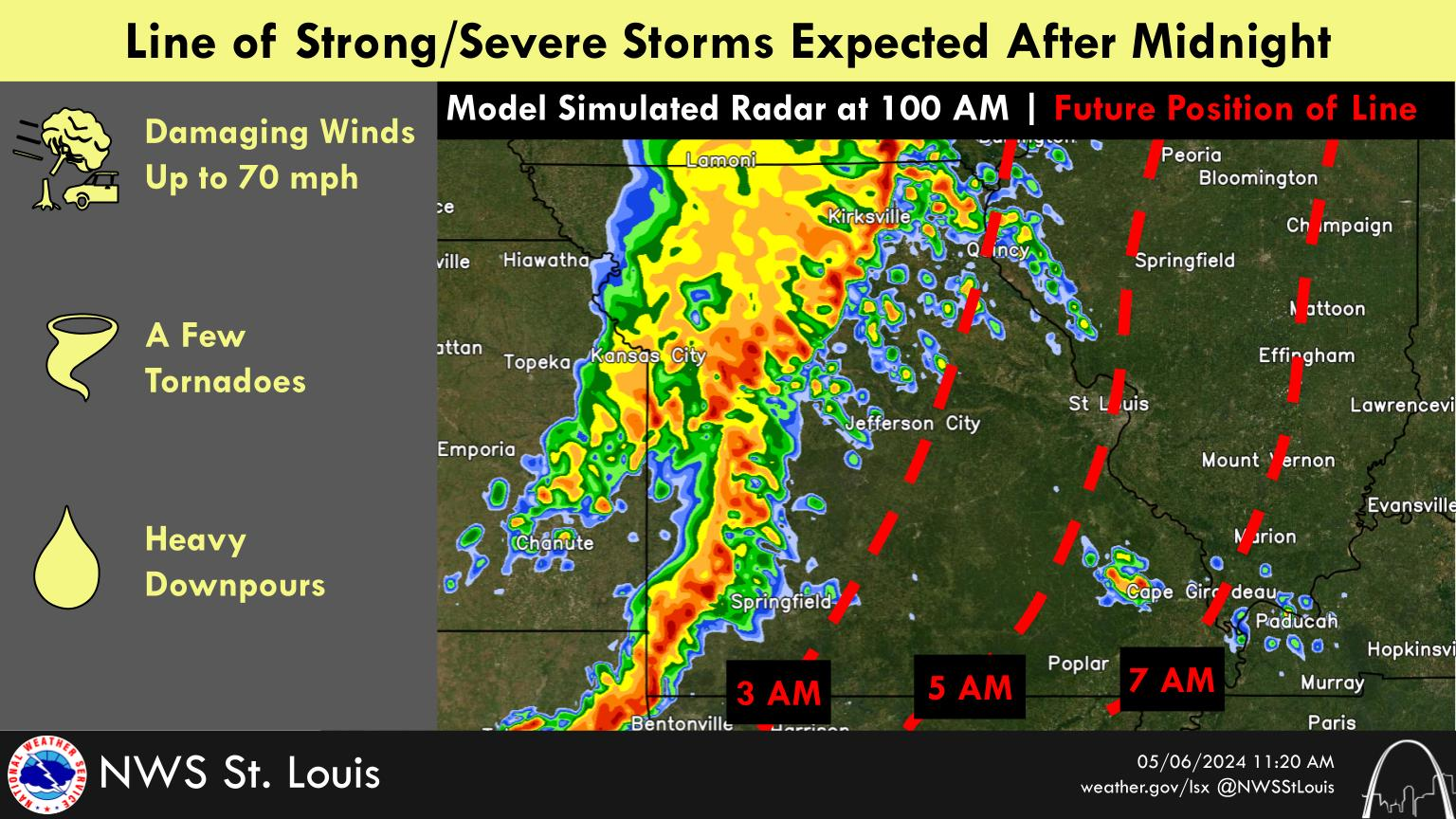 Tornado Watch until 8 am, Storms moving through area at this time ...