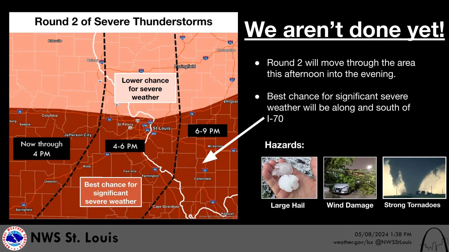 NWS says 2nd Round of Severe Storms possible this evening/tonight