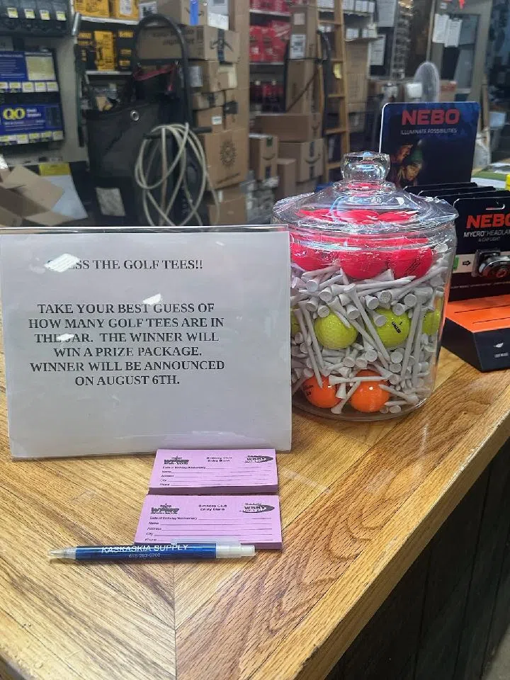 "Guess The Golf Tees" is at Kaskaskia Supply & Rental this week