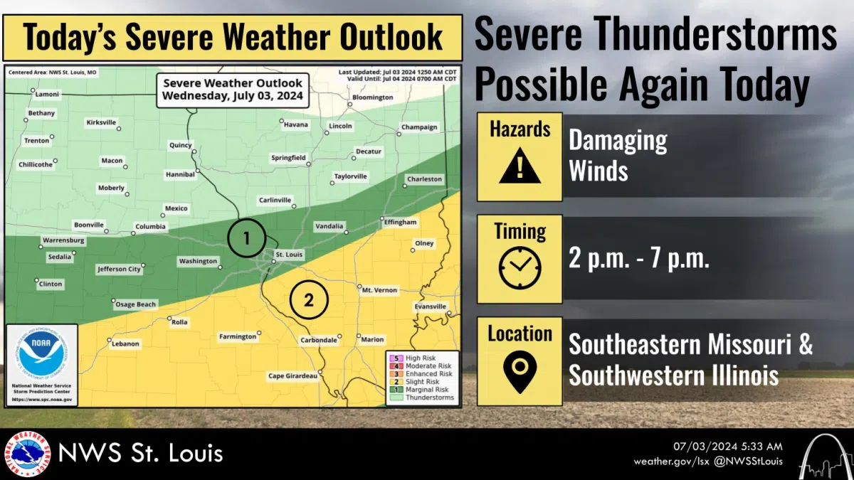 Chance of Showers & Storms Today—Severe Weather Possible Vandalia Radio