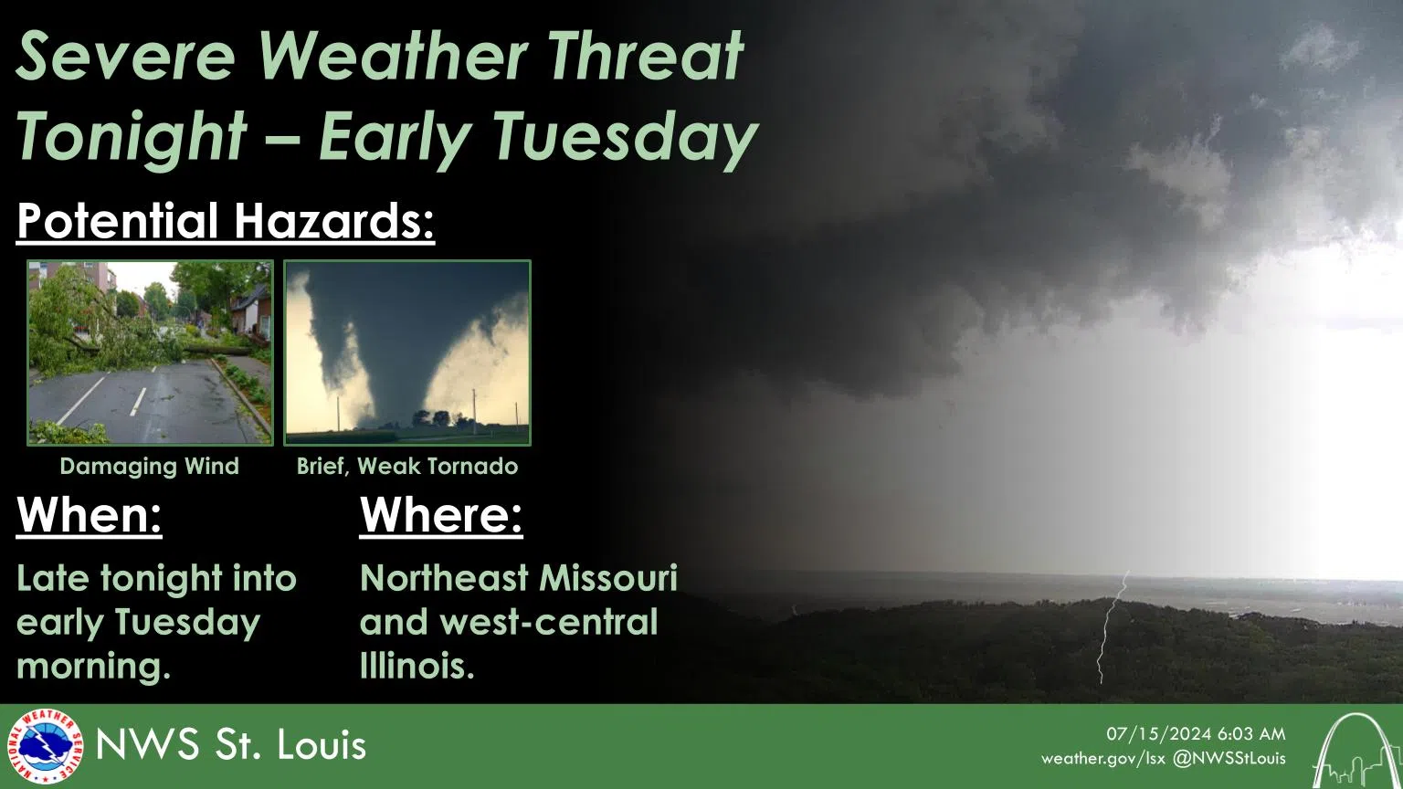 Severe Weather Threat late tonight/Tuesday morning