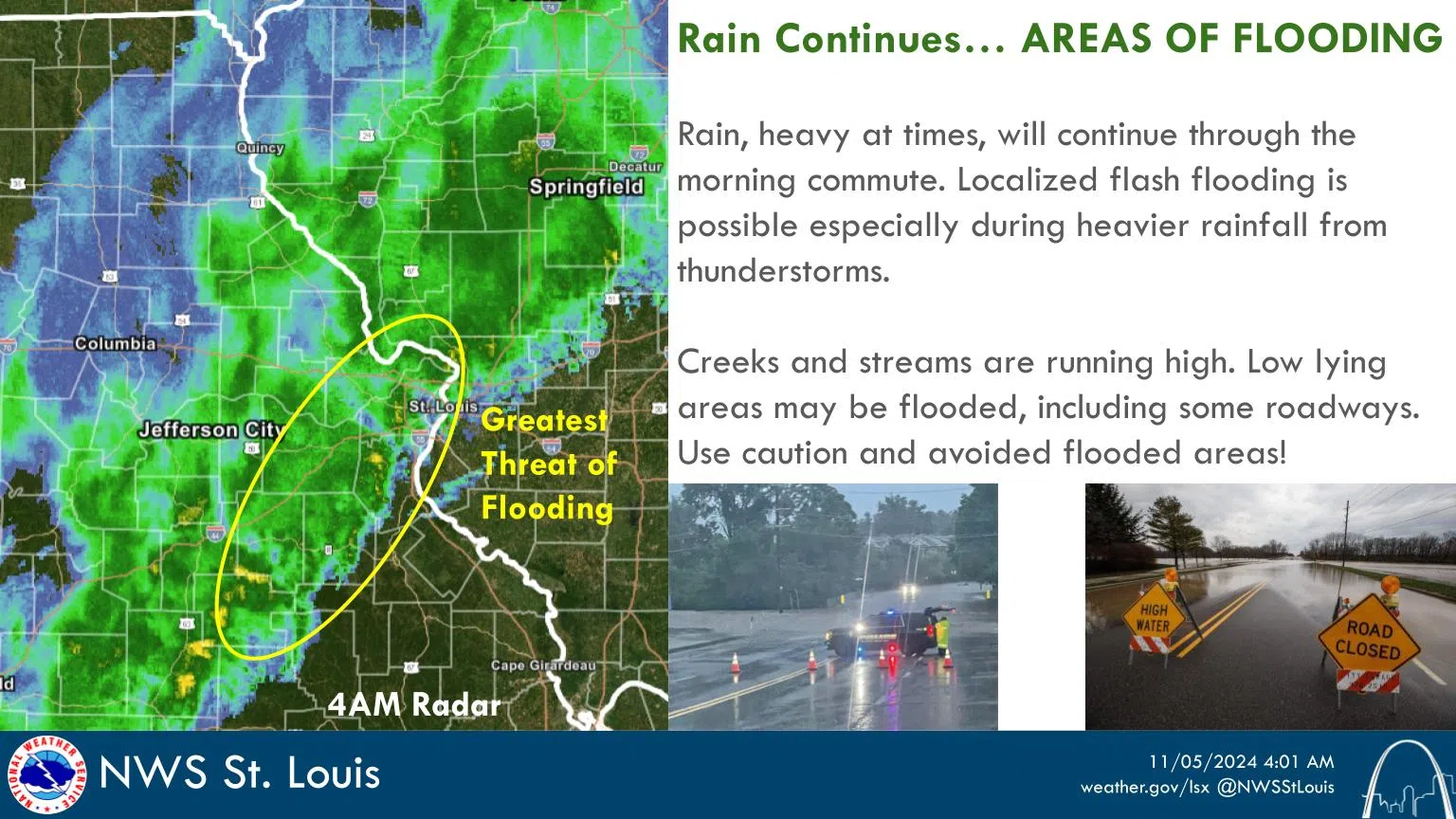 More Rain for the area today---concerns of flooding in some areas