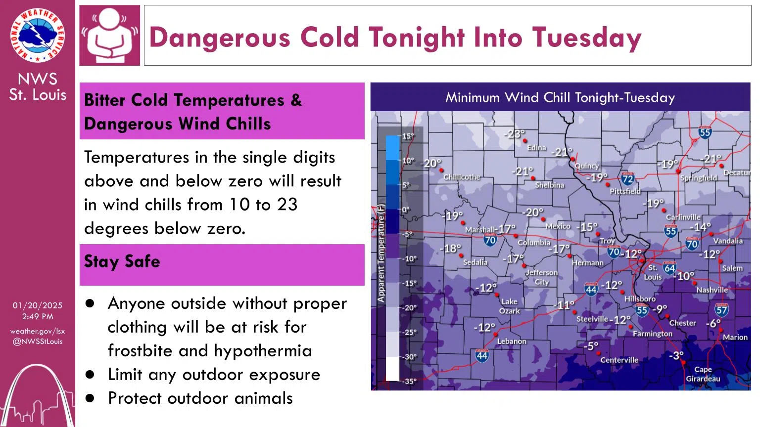 Dangerous Cold continues today and tonight