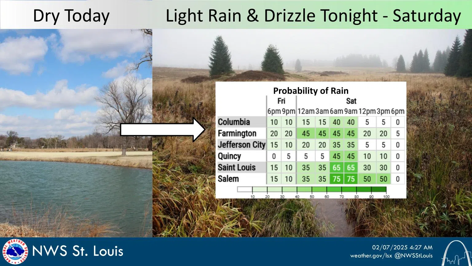 Increasing clouds for today, could see some light rain late tonight