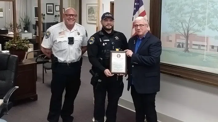 Vandalia Police Officer honored by City for completing Tactical Patrol Officer Training