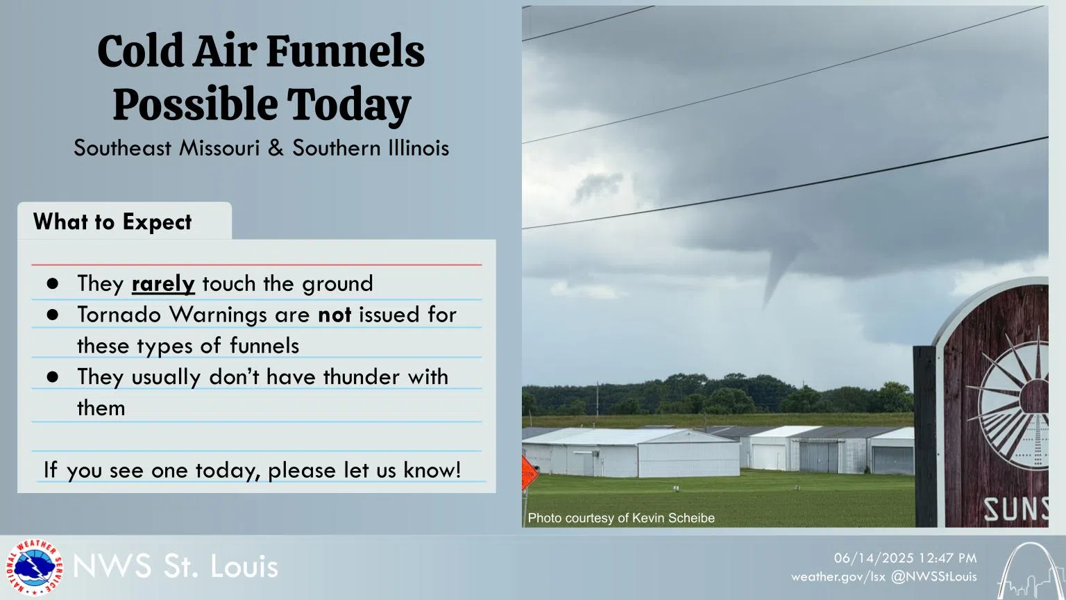 NWS says Cold Air Funnels are possible today