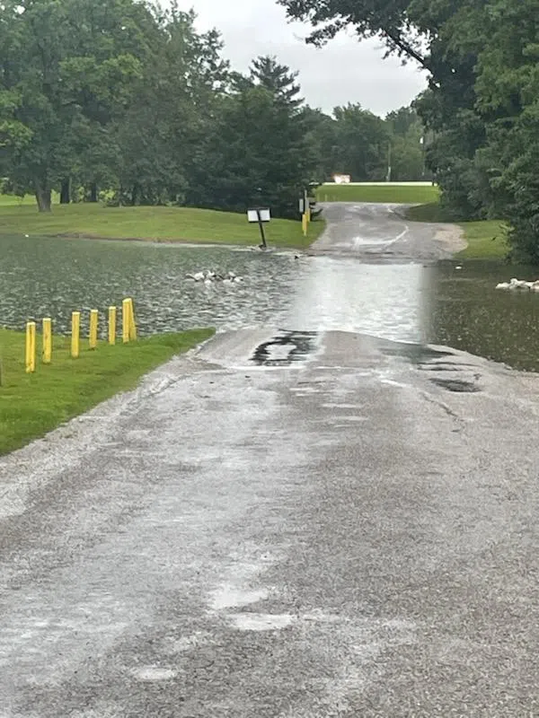 Vandalia Lake sees some major flooding from last night's heavy storms