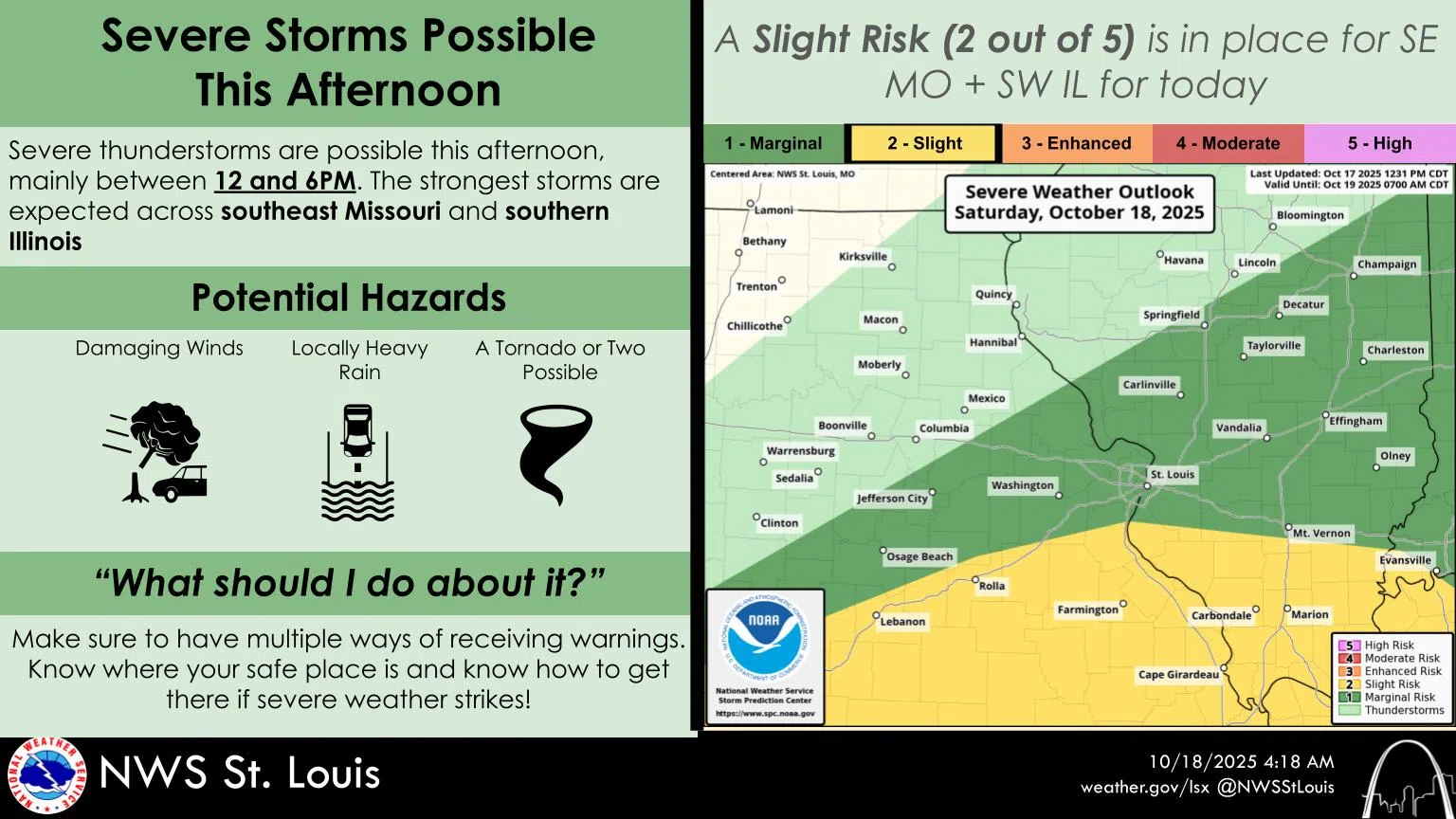 Showers & Storms Today--Potential for Severe Storms and Heavy Rainfall Today and Tonight