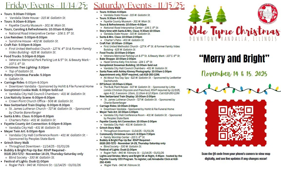 Olde Tyme Christmas set for Friday & Saturday in Vandalia