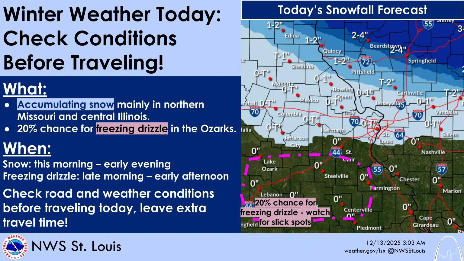 Snow over the area today--Dangerous Cold Tonight & Sunday