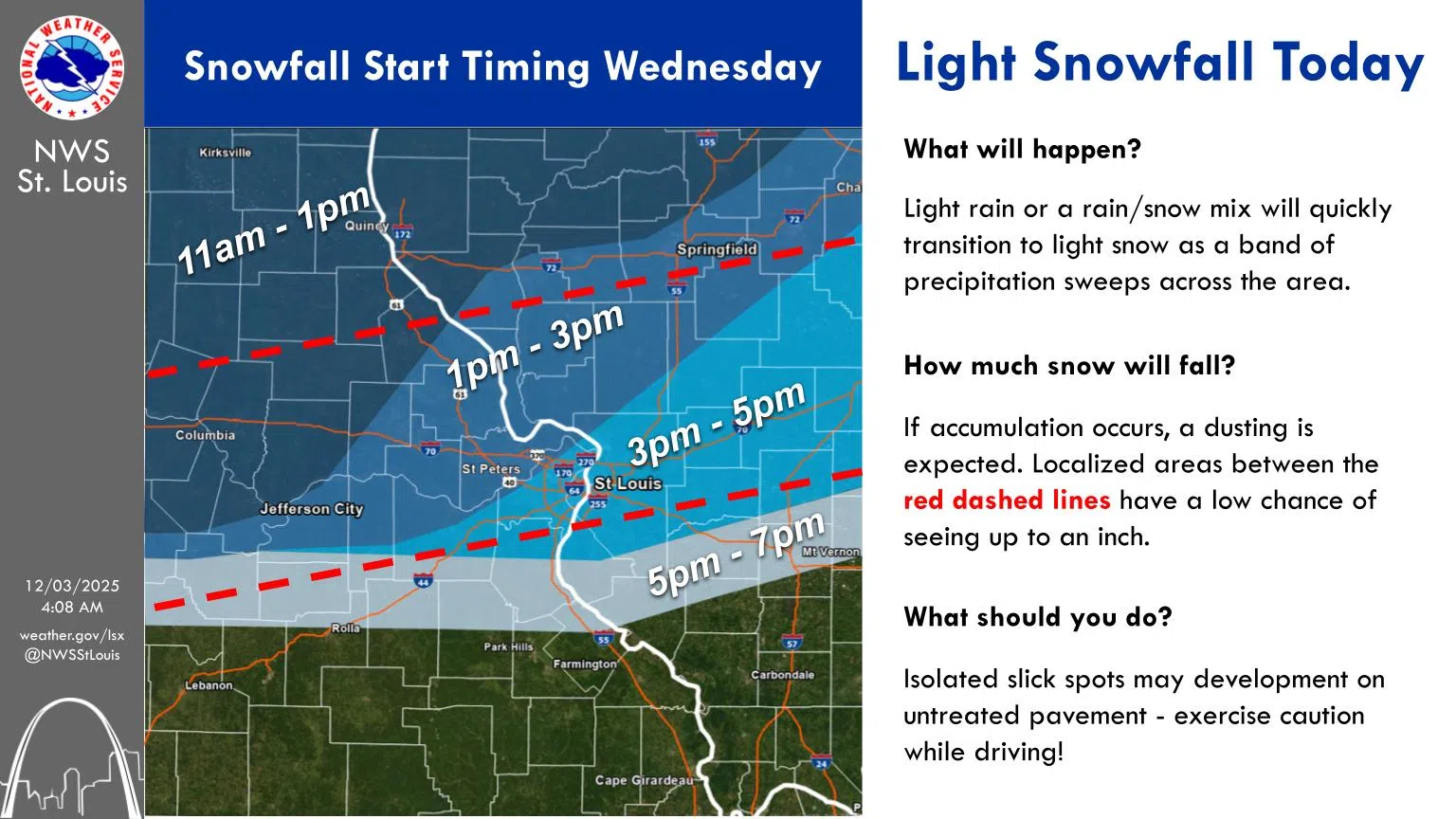 Brief Warm Up today, snow on the way for this evening
