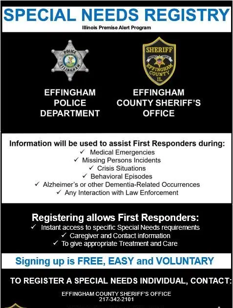 Effingham Police, County Sheriff Announce Updates To Special Needs ...