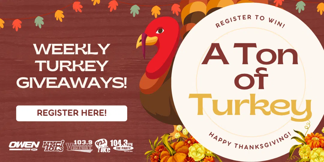 Feature: https://1043theparty.com/a-ton-of-turkey-giveaway/