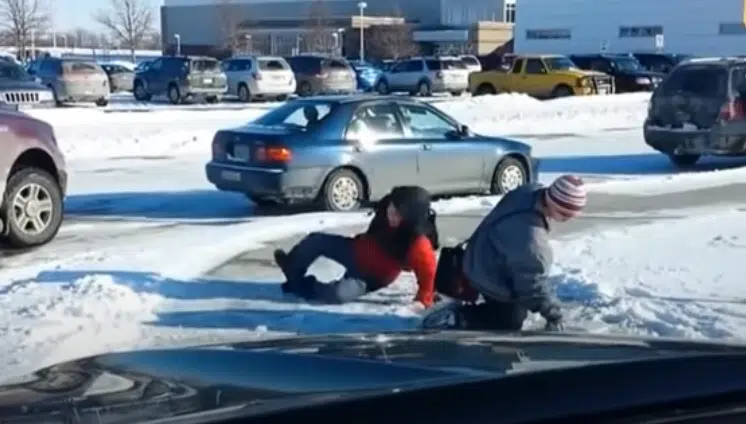 5 Minutes of Kids Slipping on Ice While Dad Laughs