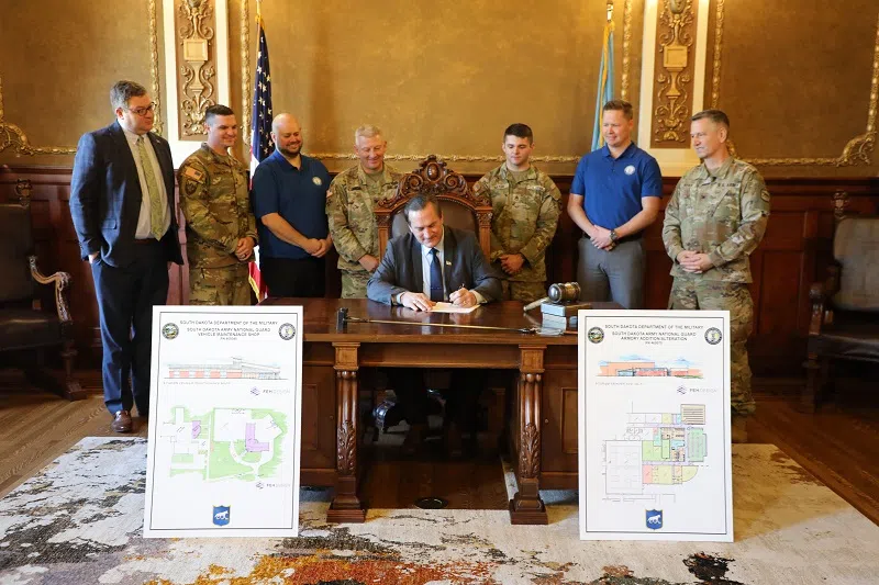 Rhoden signs bill authorizing the construction of a National Guard vehicle maintenance shop in Sturgis