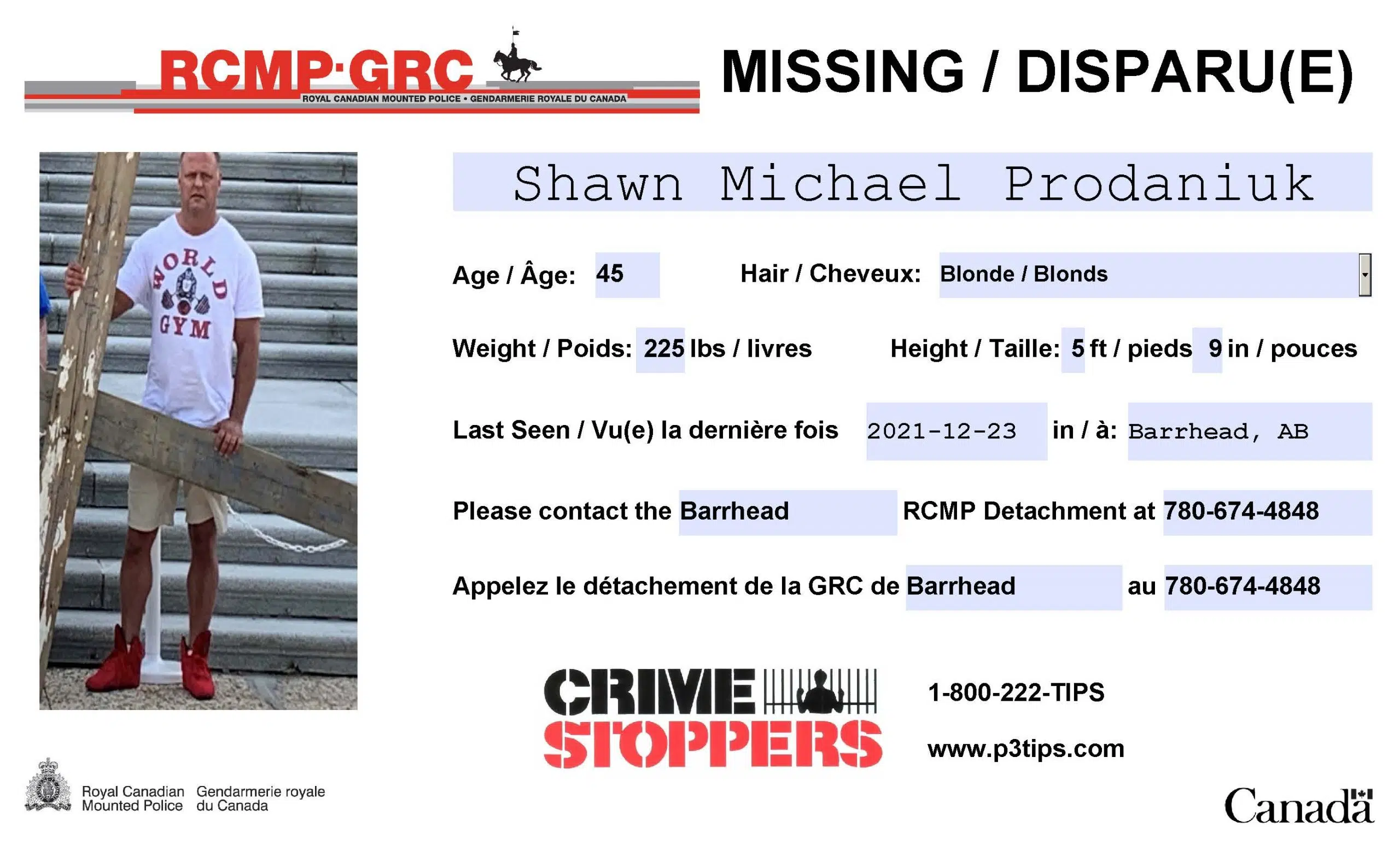 Barrhead RCMP renew search for missing man