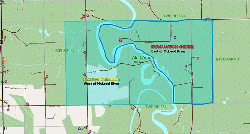 Evacuation Order issued for parts of Yellowhead County