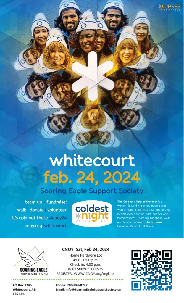 Soaring Eagles Support Society Coldest Night of the Year Fundraiser in Whitecourt February 24