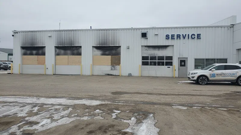 Fire at Whitecourt Ford Dealership