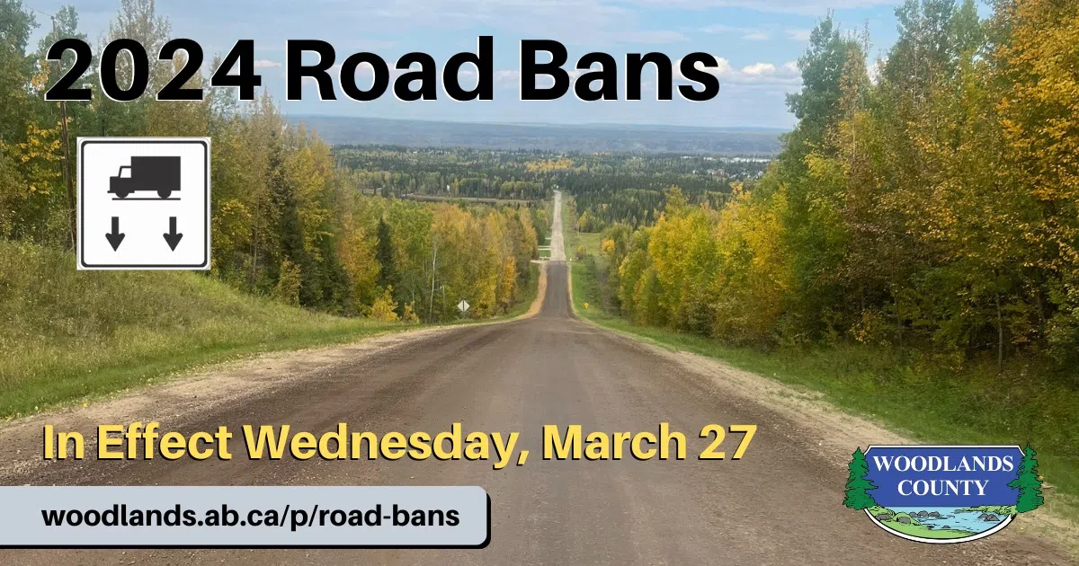 Woodlands County Road Bans 2024 XM 105