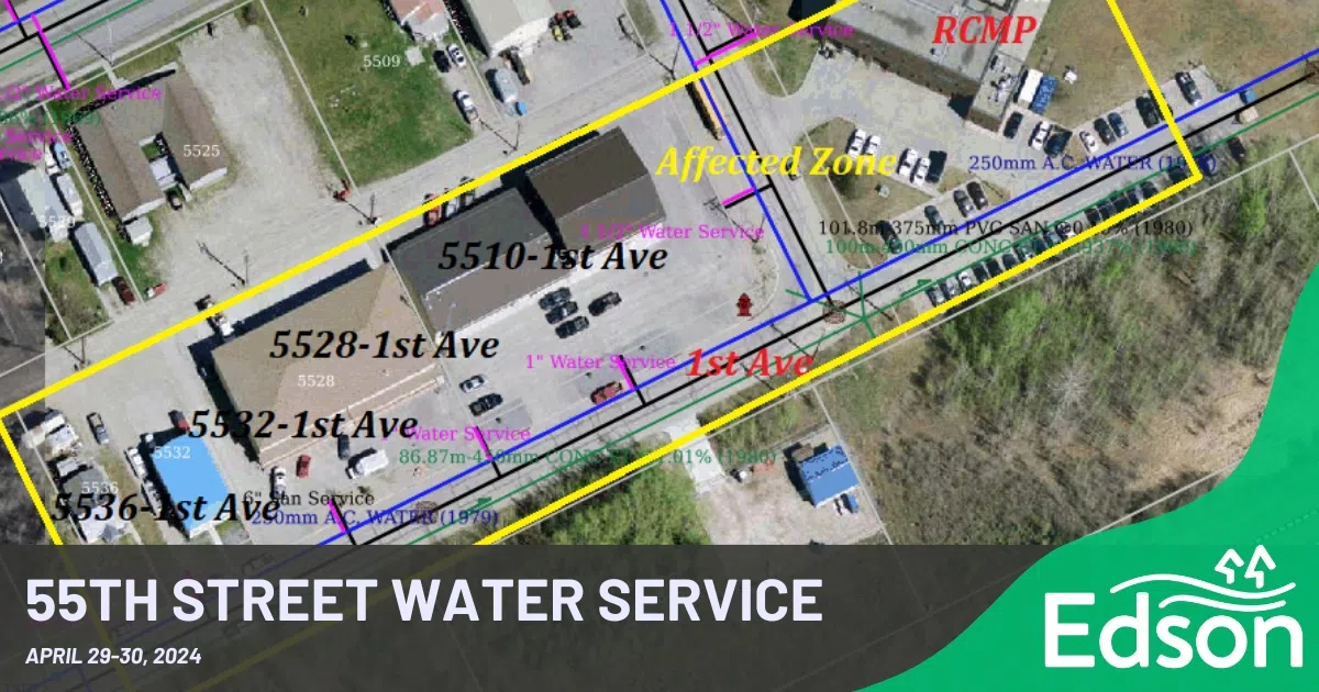 Possible water service disruptions for the Town of Edson