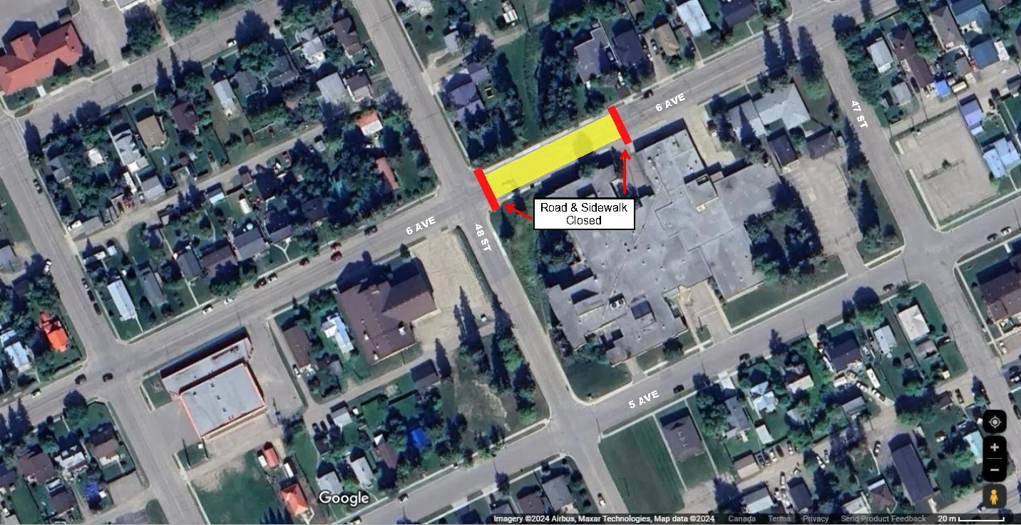 6 Avenue closed in Edson as crews complete work to repair flood damage