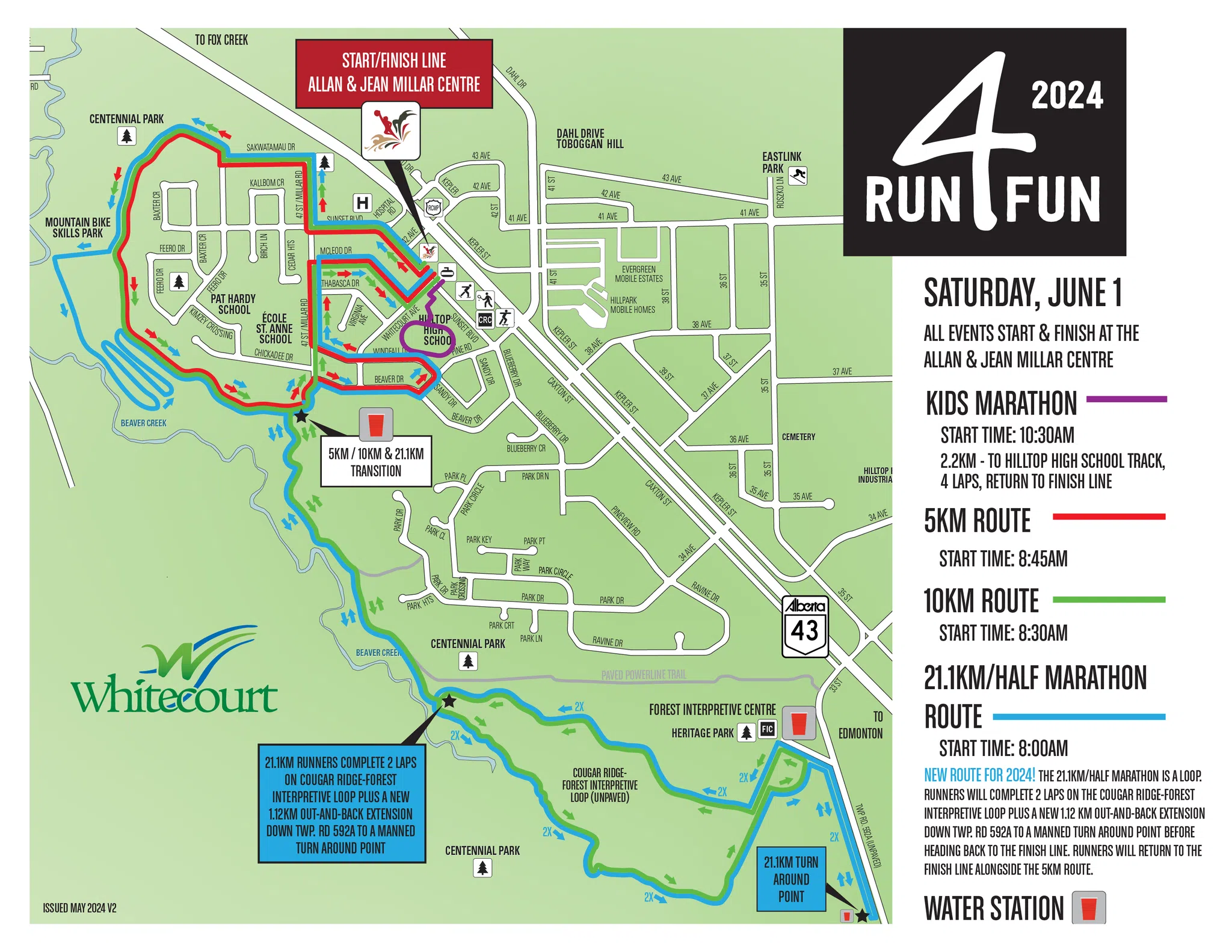 Road closures for Whitecourt Run 4 Fun