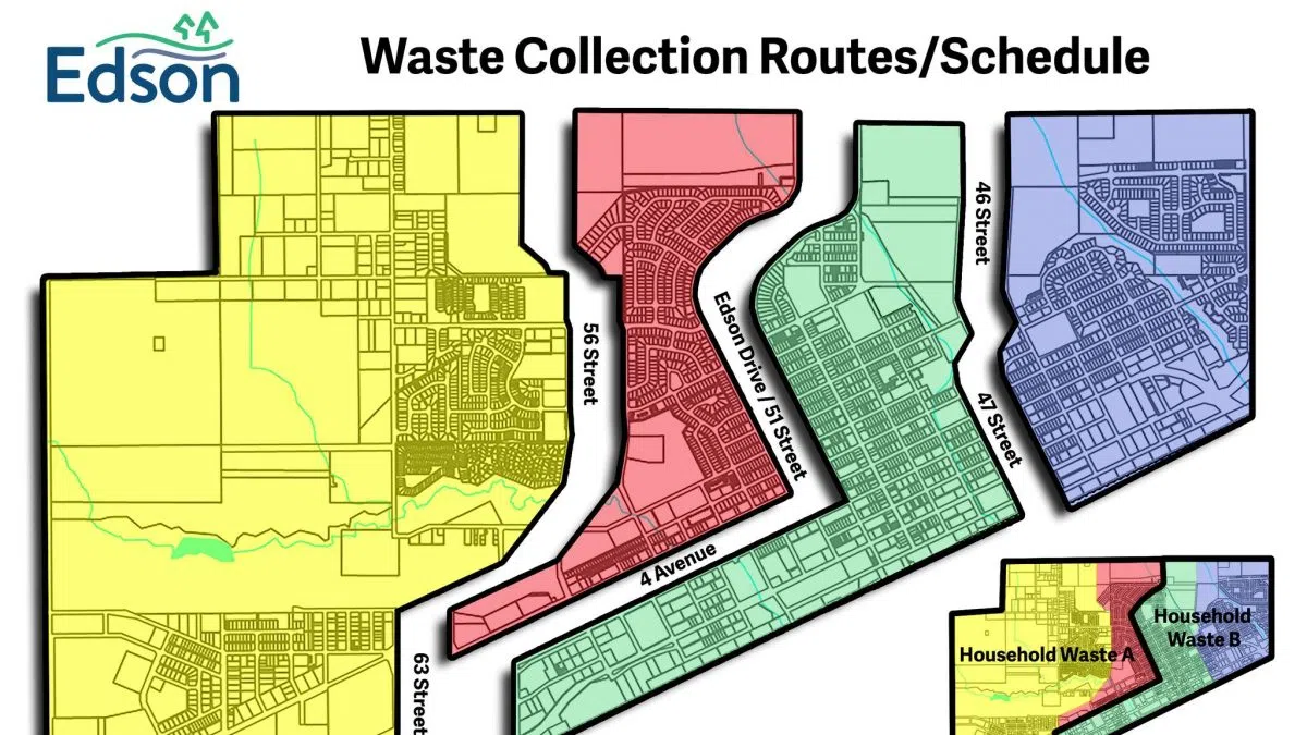 Town of Edson 2025 waste collection schedule XM 105