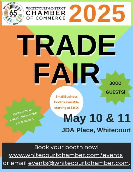 Whitecourt and District Chamber of Commerce 2025 Trade Fair scheduled for May 10 and 11