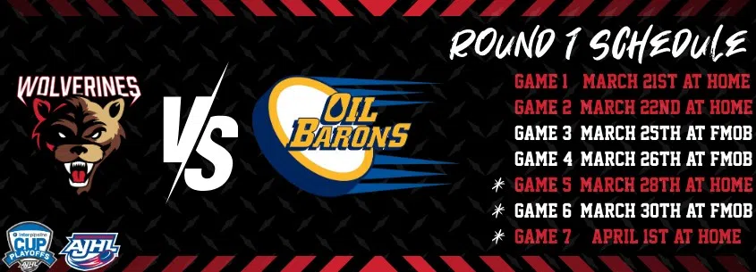 Schedule set for 2025 Alberta Junior Hockey League playoffs