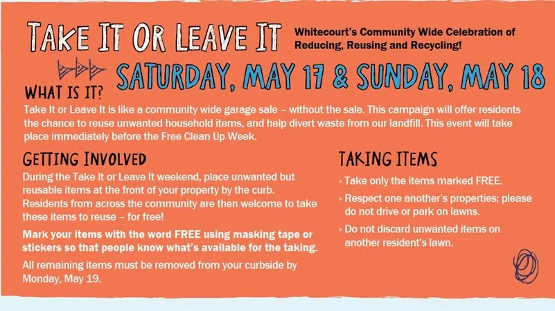 Whitecourt's 'Take It or Leave It' weekend returns May 17-18