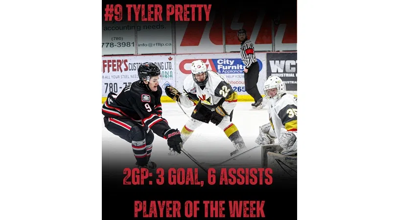 Wolverine Tyler Pretty named AJHL Player of the Week