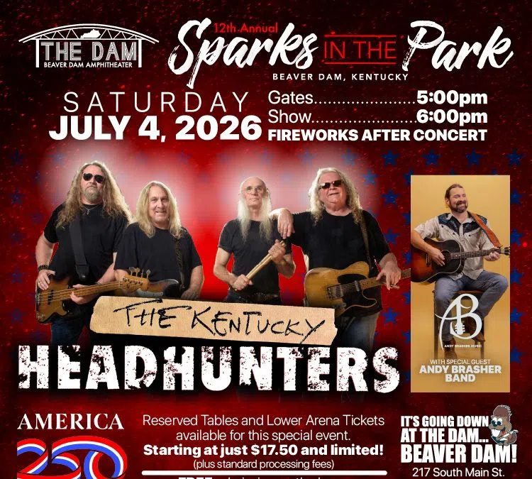 Kentucky Headhunters to Headline 12th Annual Sparks in the Park at Beaver Dam Amphitheater July 4, 2026