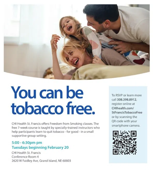 CHI Health St. Francis quit smoking program starts Feb. 20 Y102