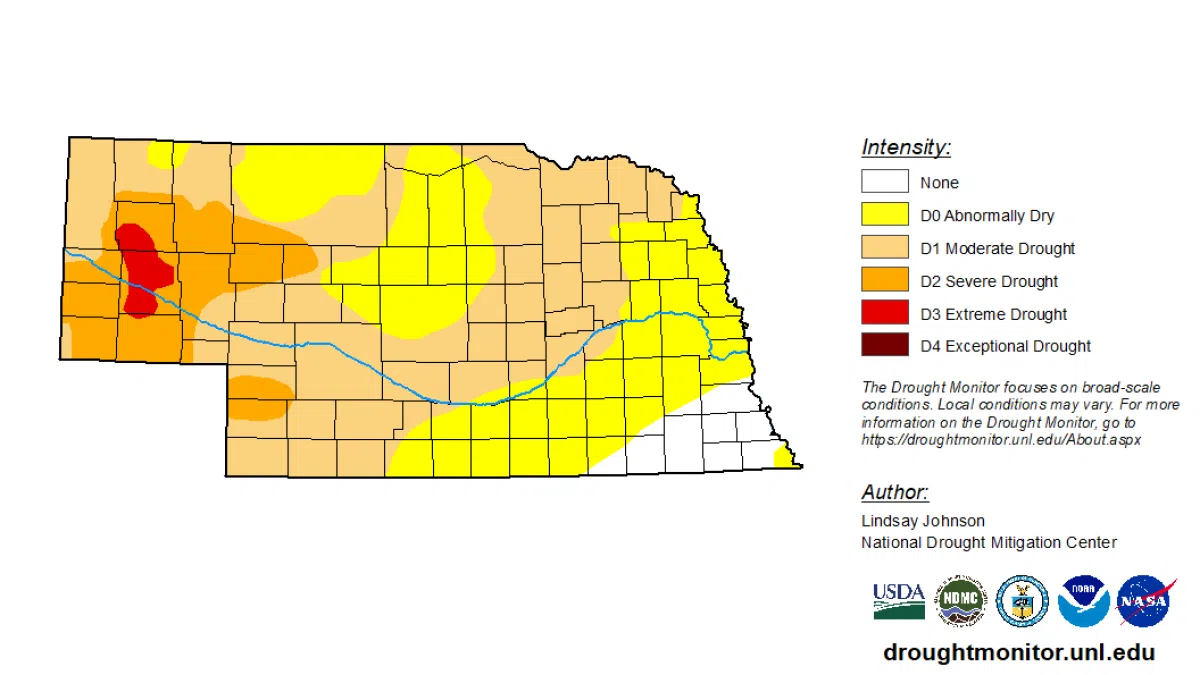 All of central Nebraska experiencing drought conditions as winter remains mild