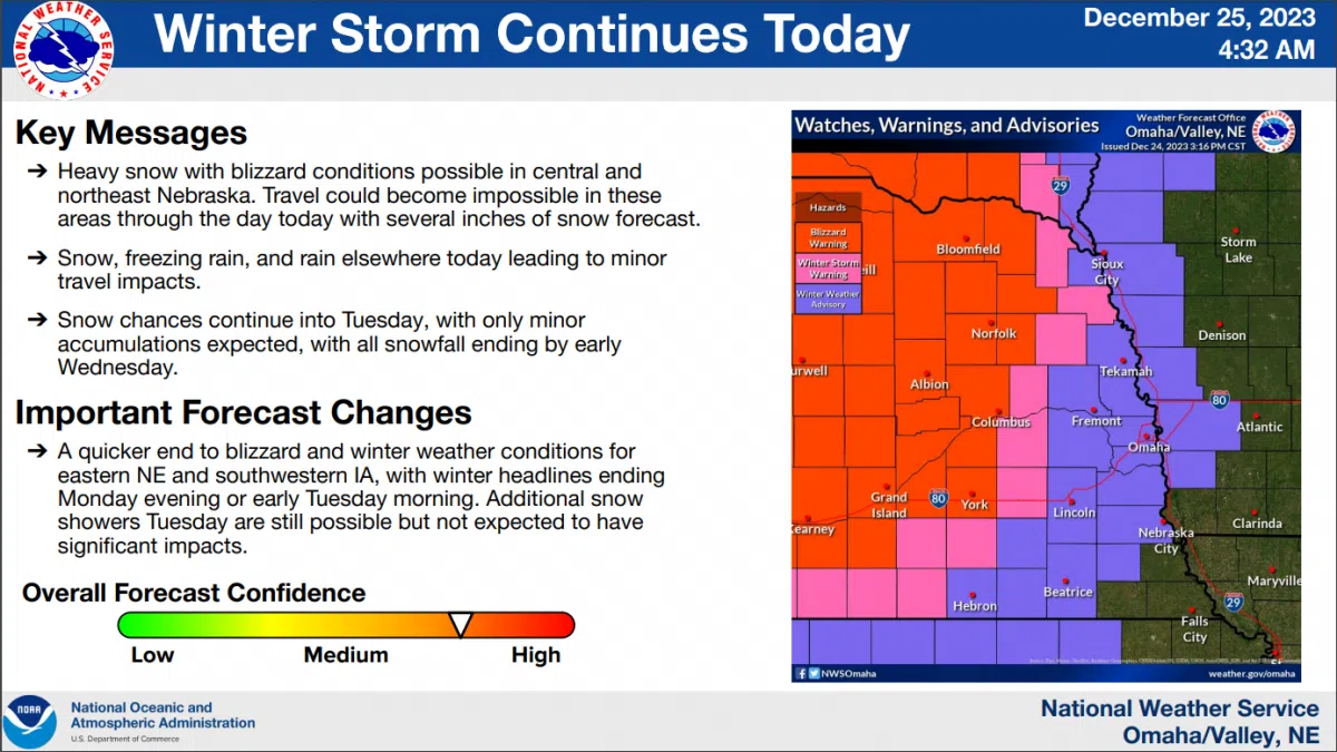 Winter Storm Update SE Nebraska in Winter Weather Advisory 105.3