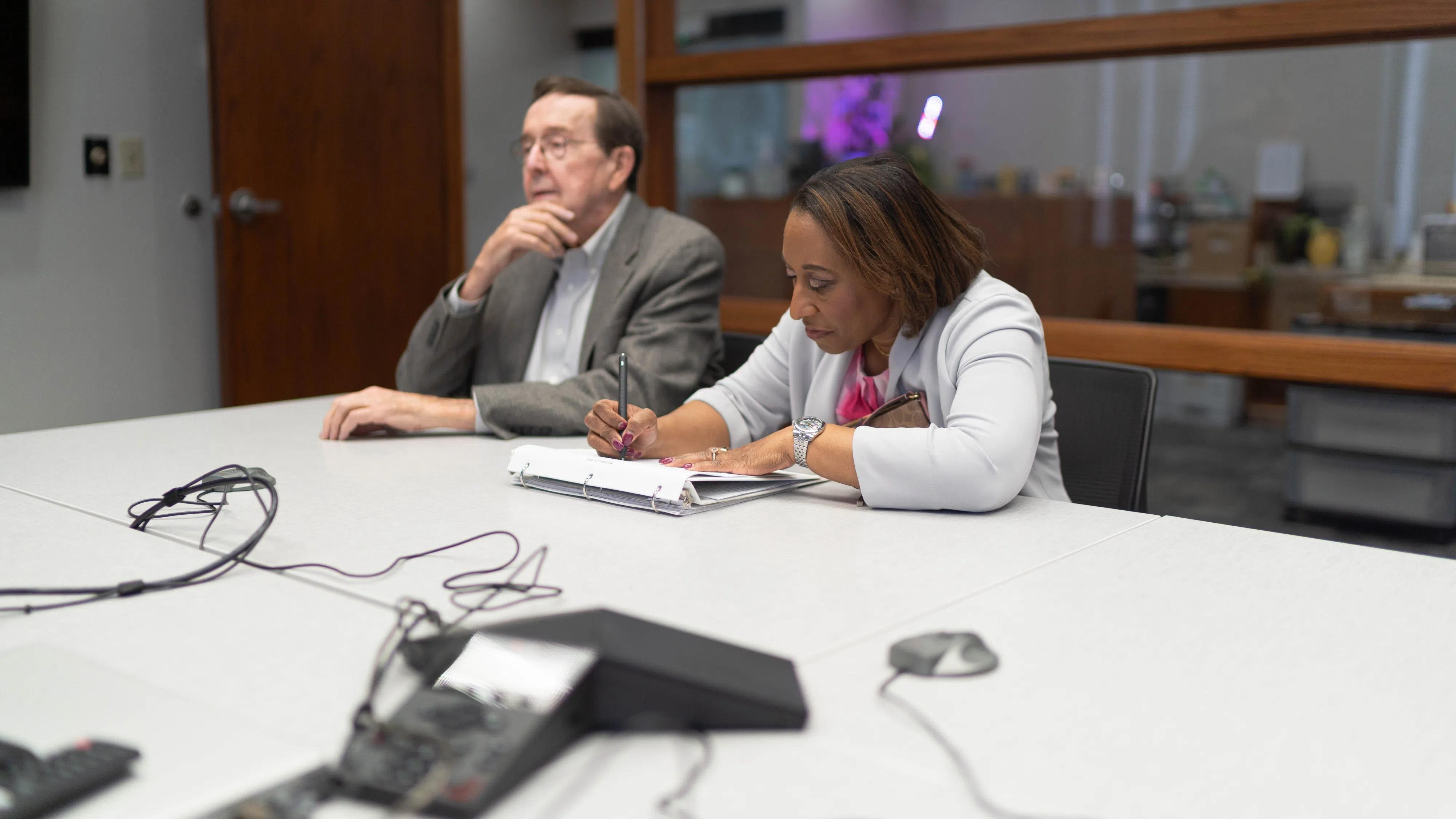 Al Davis (left) and Jo Jiles (right) officially file the 'Respect Nebraska Voters' ballot initiative with the Secretary of State on Thursday, Nov. 20. (Photo Courtesy: Respect Nebraska Voters Campaign)