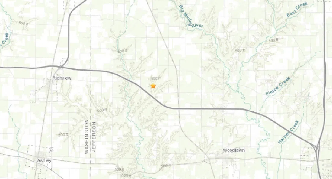 A minor earthquake was recorded northwest of Woodlawn