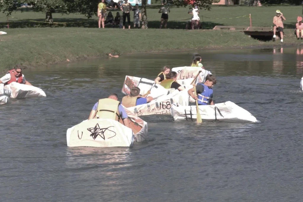 Julia Cushman wins the Centralia Balloon Fest Cardboard Boat Race