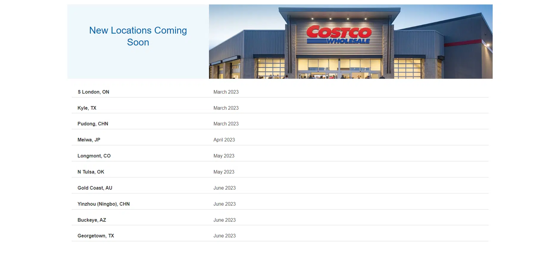 UPDATE Costco Coming to TX Hello