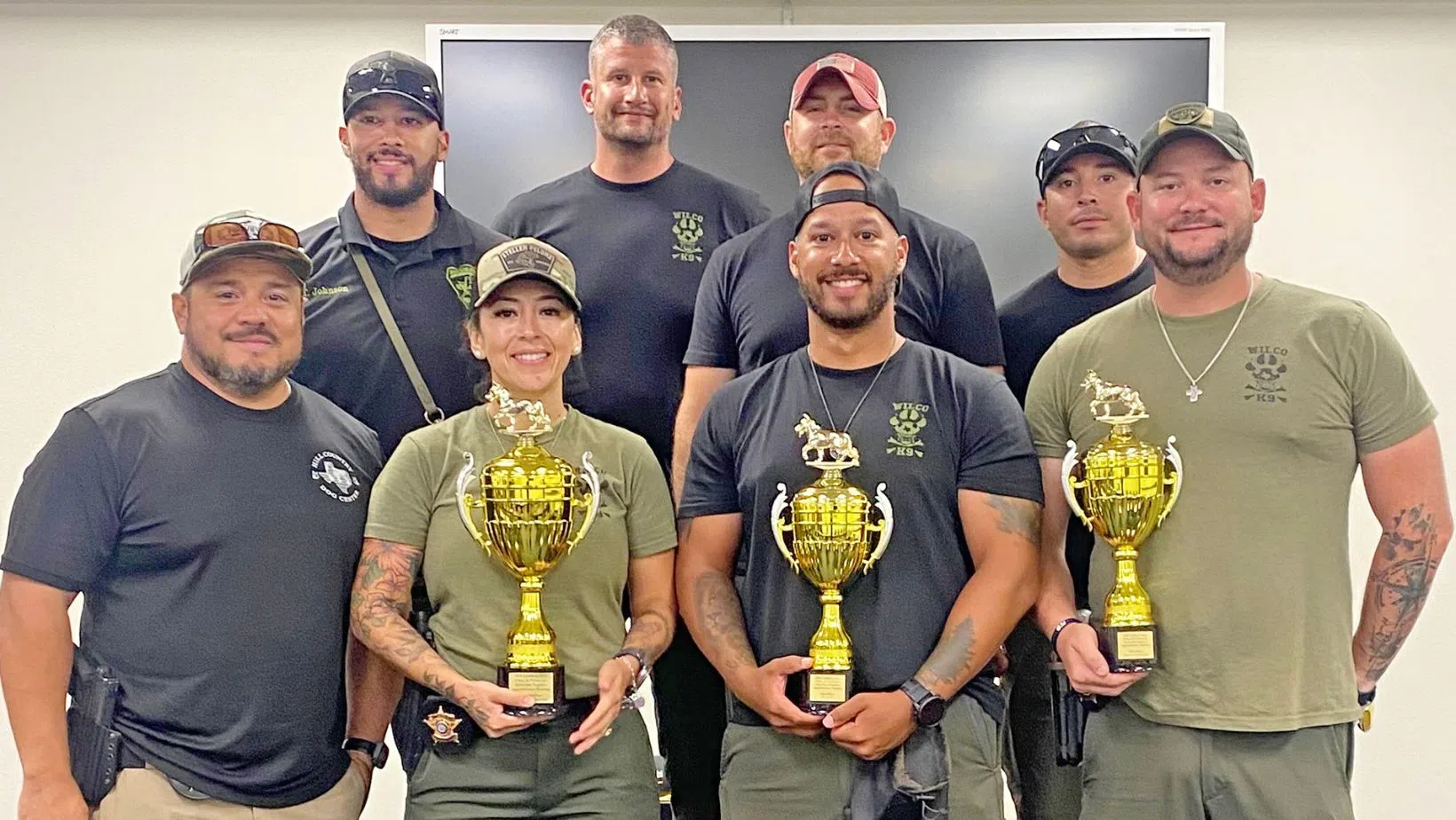 Included Picture: Wilco Sheriff K9 Unit at Lubbock Narcotic Fugitive Apprehension Seminar: Front row left to right: Sergeant Albert Ortiz, Deputy Silvana Stoke, Deputy Derrick Johnson, Deputy Charles Duvall Back row left to right: Deputy Tre&#039;vone Johnson, Deputy Mark Bell, Deputy Chase Cervenka, Deputy Brandon Cantu