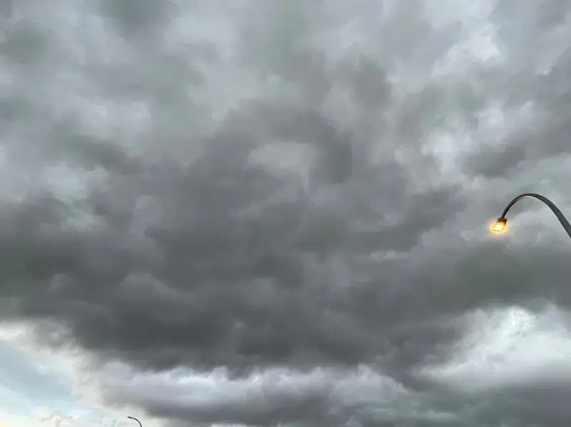Funnel cloud reported near Rocky during Monday night's storm