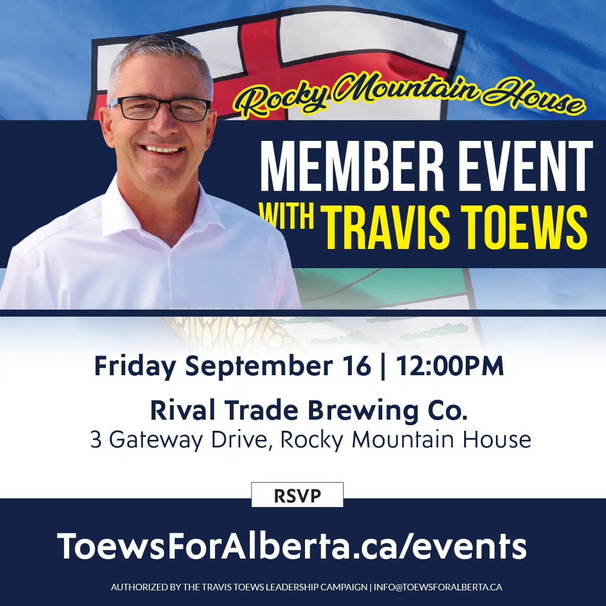 Travis Toews UCP leadership campaign coming to Rocky