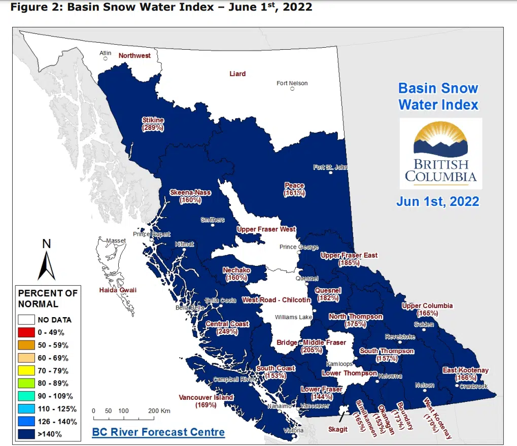 High snowpacks in East Kootenay, Upper Columbia region could create risk of flooding in June