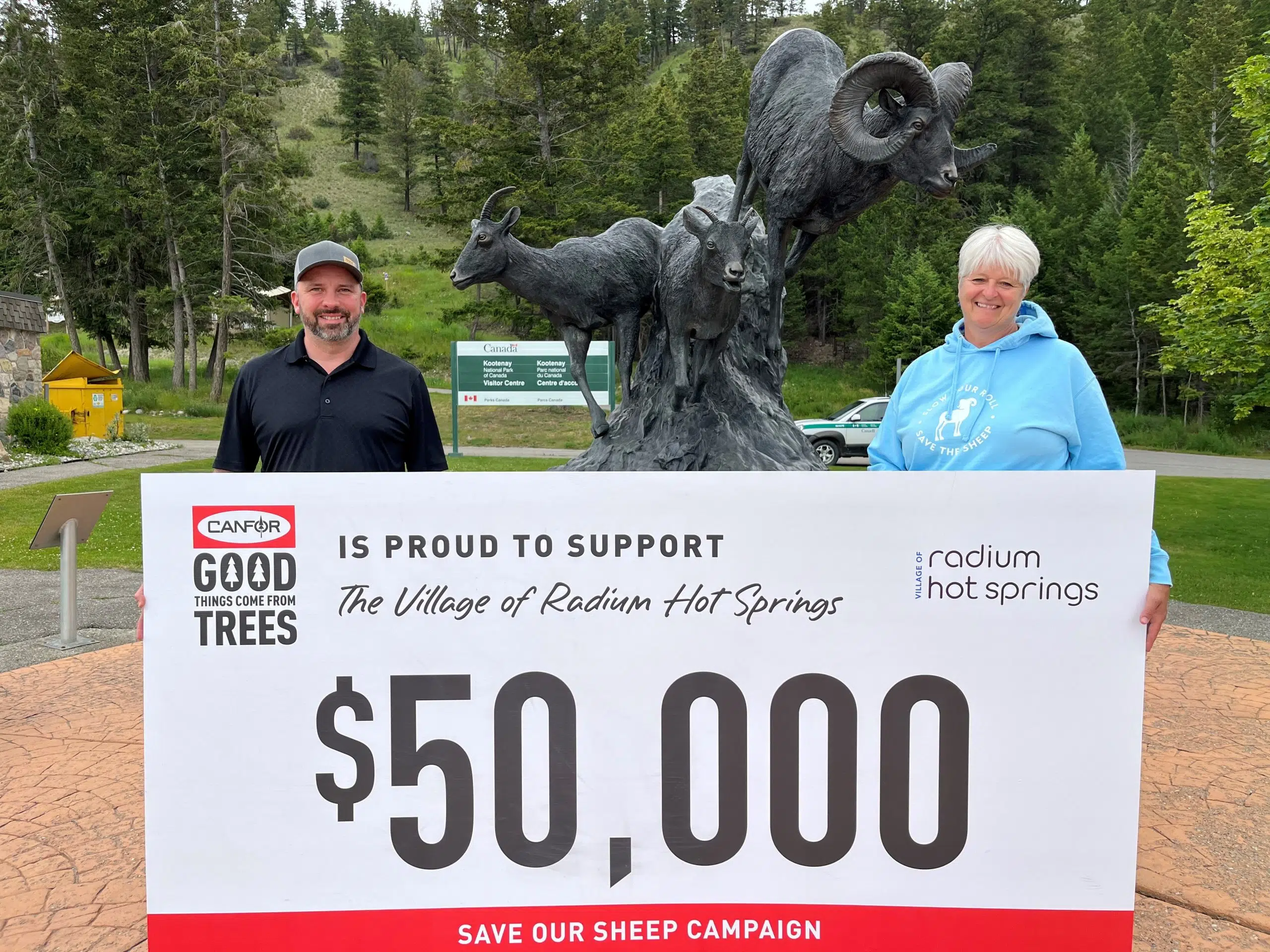 Canfor donates $50,000 to Village of Radium Hot Springs' bighorn safety initiative